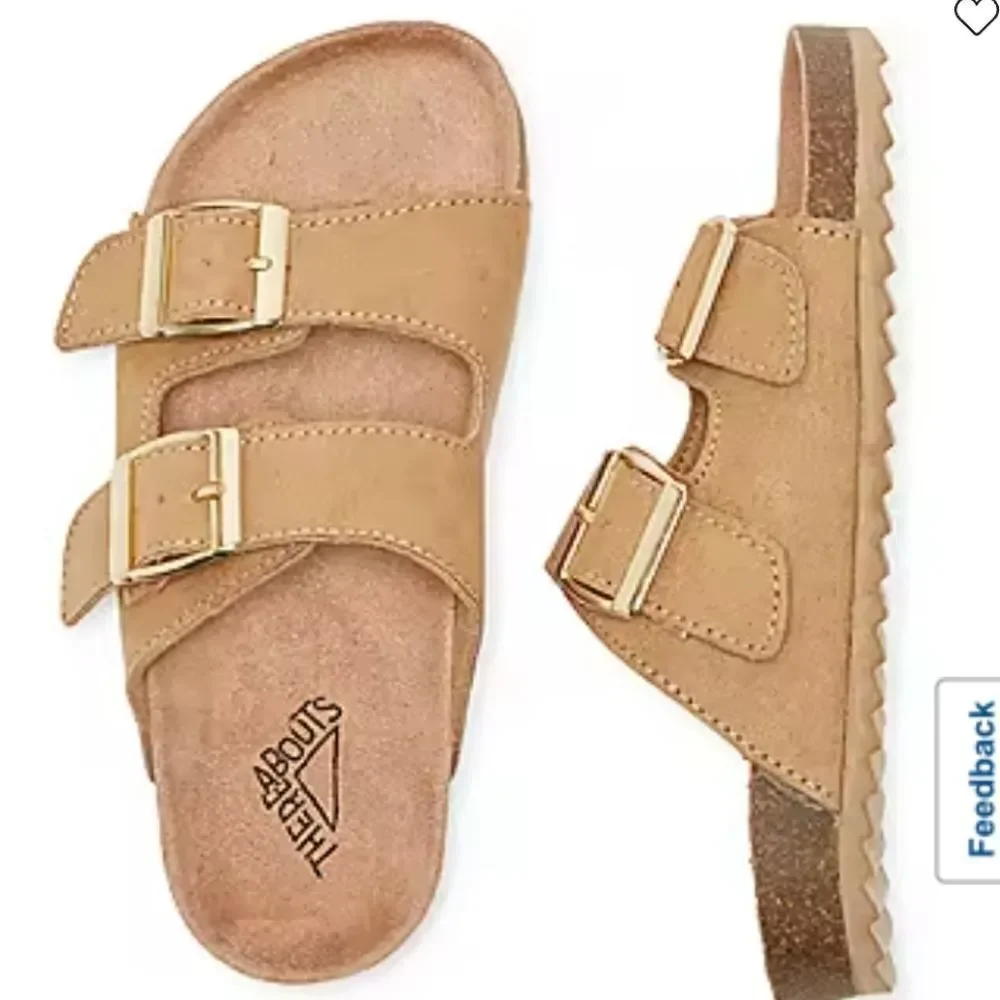 BRAND NEW THEREABOUTS TWO-STRAP ADJUSTABLE BUCKLE SLIP ON OPEN TOE KIDS SANDAL